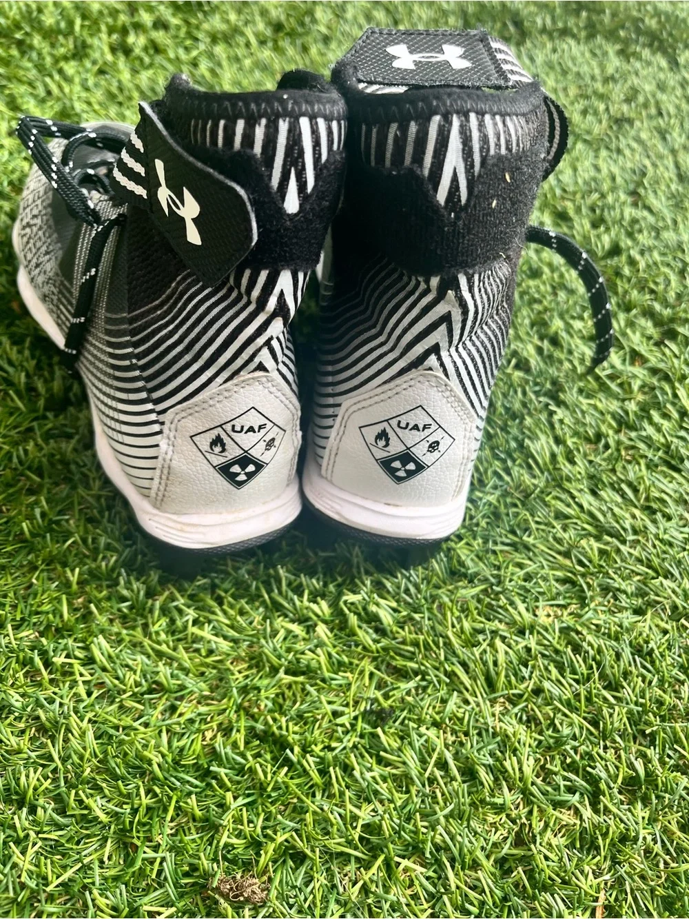 Under Armour Kids Black and White High-Top Sneakers